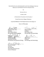 The effects of antioxidants on the interaction of Bacillus anthracis with phagocytes