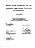 Modulation of human immunodeficiency virus type 1 (HIV-1) replication by mu-opioid and cyclic adenosine monophosphate (cAMP) pathways in human bone marrow progenitor cells