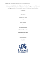 A Phenomenological Exploration of High School Teachers' Perspectives on Collaboration and Implementation of Practice in the Context of College and Career Readiness Framework