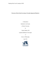 Processes of Early Social Learning in Neurodevelopmental Disorders