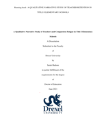A qualitative narrative study of teachers and compassion fatigue in Title I elementary schools