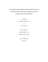 An investigation of body composition, eating and weight concerns, and motivations for weight control behavior among South Asian and European-American young adult women