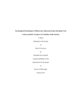 Psychological functioning in children and adolescents living with spinal cord lesions and their caregivers in Colombia, South America