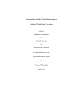 An evaluation of daily weight monitoring as a method of weight gain prevention