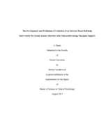 The development and preliminary evaluation of an Internet-based self-help intervention for social anxiety disorder with videoconferencing therapist support
