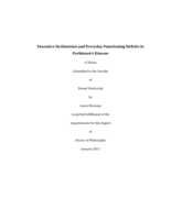 Executive dysfunction and everyday functioning deficits in Parkinson's Disease