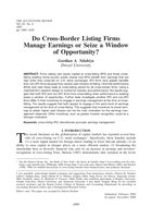 Do Cross-Border Listing Firms Manage Earnings or Seize a Window of Opportunity?