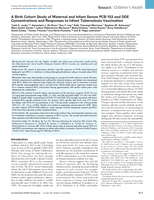 A Birth Cohort Study of Maternal and Infant Serum PCB-153 and DDE Concentrations and Responses to Infant Tuberculosis Vaccination