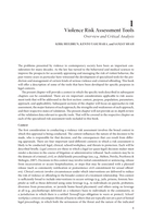Violence Risk Assessment Tools: Overview and Critical Analysis