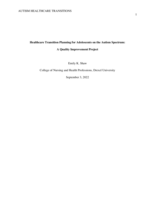 Healthcare transition planning for adolescents on the autism spectrum: a quality improvement project
