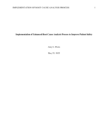 Implementation of Enhanced Root Cause Analysis Process to Improve Patient Safety