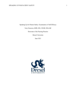 Speaking Up for Patient Safety: Examination of Self-Efficacy