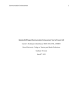 Bedside shift report communication enhancement tool to prevent fall