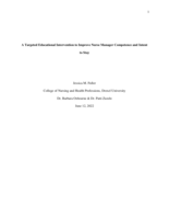 A Targeted Educational Intervention to Improve Nurse Manager Competence and Intent to Stay