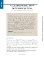Ever Green: A Post-Occupancy Building Performance Analysis of LEED Certified Homes in New England