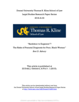 "Backdoor to Eugenics"? The Risks of Prenatal Diagnosis for Poor, Black Women
