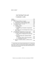 Anti-Snitching Norms and Community Loyalty