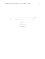Retrospective data review of a randomized, controlled study to evaluate the safety and effectiveness of PDGF rotator cuff for treatment of rotator cuff tears