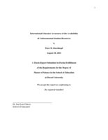 International educator awareness of the availability of undocumented student resources