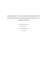 An investigation into the awareness of the biology and epistemological beliefs about pediatric sickle cell disease among medical professionals and PK-12 educators: a correlational methods study