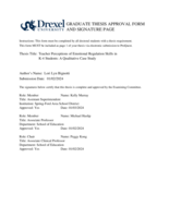 Teacher perceptions of emotional regulation skills in K-4 students: a qualitative case study
