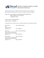 An investigation into the mental health of high school student-athletes in New York State: a quantitative study