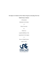 The impact of a student led peer mentor program on incoming, first-year health sciences students