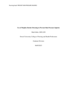 Use of Mepilex border dressing to prevent skin pressure injuries