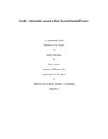 Artworx: an intermodal approach to music therapy in inpatient psychiatry