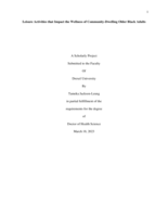 Leisure activities that impact the wellness of community-dwelling older Black adults