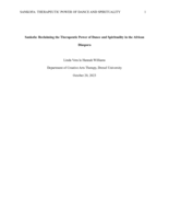 Sankofa: reclaiming the therapeutic power of dance and spirituality in the African diaspora