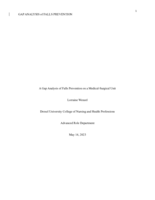 A gap analysis of falls prevention on a medical-surgical unit