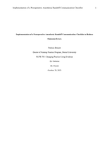 Implementation of a postoperative anesthesia handoff communication checklist to reduce omission errors