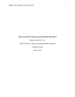 Improving Patient Satisfaction through Bedside Shift Report