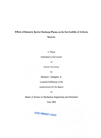 Effects of dielectric barrier discharge plasma on the survivability of airborne bacteria