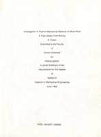 Investigation of thermo-mechanical behavior of work rolls in high speed cold rolling
