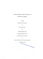 Character evidence, expert testimony and mock jurors' opinions