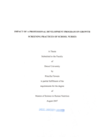 Impact of a professional development program on growth screening practices of school nurses