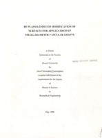 RF plasma-induced modification of surfaces for applications in small-diameter vascular grafts