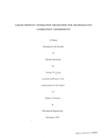 Liquid droplet generation mechanism for microgravity combustion experiments