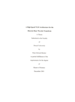 A high speed VLSI architecture for the discrete Haar wavelet transform