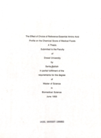 The effect of choice of reference essential amino acid profile on the chemical score of medical foods