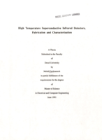 High temperature superconductive infrared detectors, fabrication and characterization
