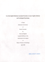 Use of the implicit relational assessment procedure to assess cognitive defusion and psychological functioning