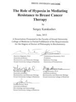 The role of hypoxia in mediating resistance to breast cancer therapy
