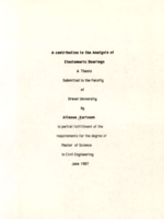 A contribution to the analysis of elastometric bearings