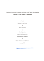 Examining emotions and comparing the EsSense Profile® and Coffee Drinking Experience in coffee drinkers in Philadelphia