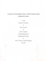 Assessing the "evolving standards of decency": public perceptions of capital punishment for juveniles