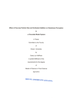 Effect of sucrose particle size and surfactant addition on sweetness perception in a chocolate model system