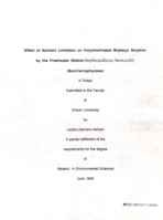 Effect of nutrient limitation on polychlorinated biphenyl sorption by the freshwater diatom Stephanodiscus hantzschii (Bacillariophyceae)